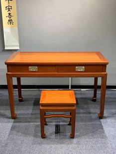 缅甸花梨书桌电脑桌实木办公写字桌小户型阳台茶桌写字桌红木家具