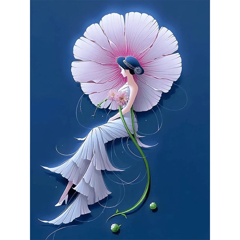 【美好生活】鱼尾裙卧室玄关壁画奶油软糯风卧室少女墙贴画装饰画