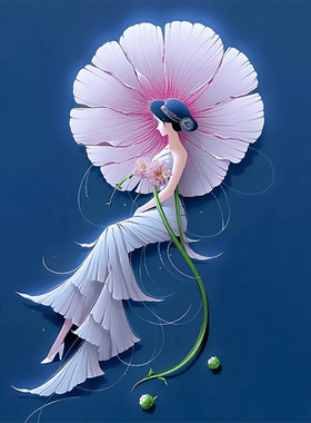 【美好生活】鱼尾裙卧室玄关壁画奶油软糯风卧室少女墙贴画装饰画