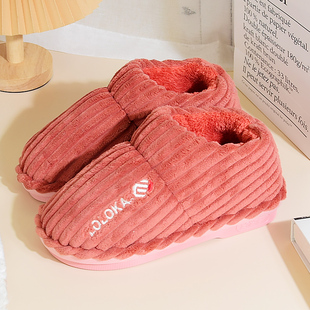路路佳包脚踝后包跟高腰毛窝棉拖鞋冬季保暖男女居家品牌棉拖鞋
