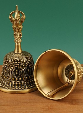 2026铜铃铛 铜手摇铃警示铃上课铃会议铃密室道具摇铃