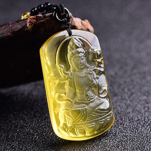 2026橘黄天然黄水晶大势至菩萨生肖属马吊坠本命年属马守护神护身