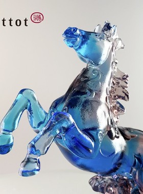 2026tittot琉园创意琉璃家居马摆件 逐梦 客厅办公室好运送领导晋