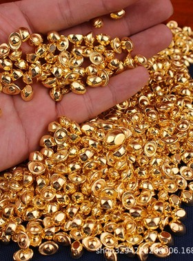2026沙金小元宝实心仿真迷你亮面合金元宝花生瓜子金条小摆件塑料