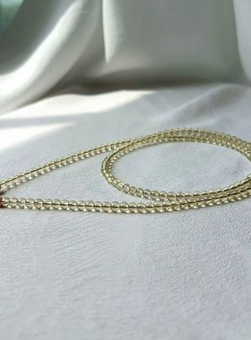 2026天然巴西黄水晶项链女锁骨链简约时尚百搭男佛牌长短挂链高档