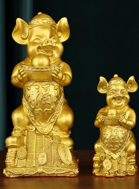 2026铜猪摆件吉祥物元宝发财猪西北缺角补角富足常乐居家工艺礼物