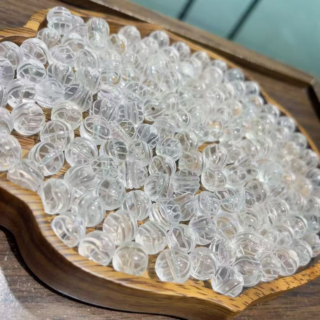 2025天然白水晶富甲天下单珠散珠DIY手串项链 TY2640