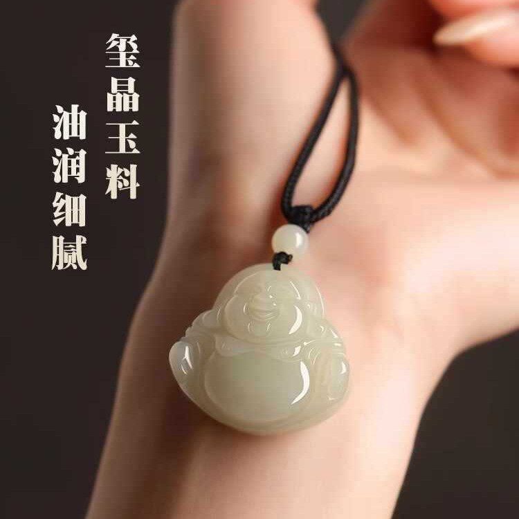 2026天然和田玉弥勒佛吊坠女玉佛玉坠小佛公大肚佛玉石玉佩项链挂
