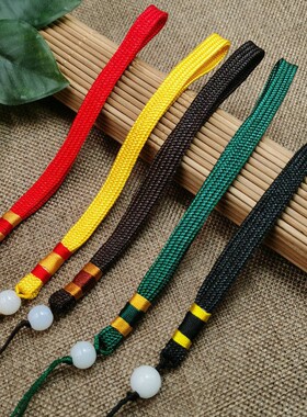 2026DIY全新精编蜜蜡玉器手把件手工编织吊坠玉坠千眼千丝把玩绳