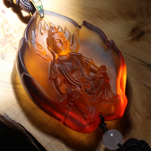 2026厂家直销古法琉璃观自在琉璃车挂车内装饰挂件观音菩萨玄关挂