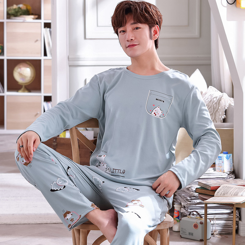 睡衣男士纯棉春秋长袖长裤四季2025年新款卡通大码家居服休闲套装,女士内衣/男士内衣/家居服,睡衣/家居服套装,淘宝优惠券,粉丝福利购,淘宝优惠卷