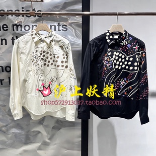 毅播倪妮同款小马印花宽松衬衫女2026春新款BDT1CD1348光的分界