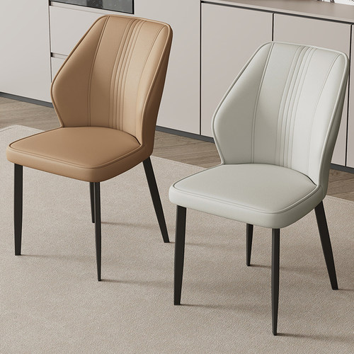 意式简约现代皮餐椅家用餐桌椅北欧轻奢高级设计师软包靠背椅子