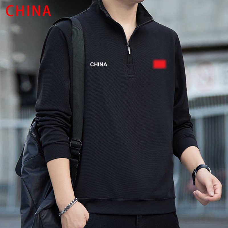 国家队男加绒加厚半拉链POLO衫