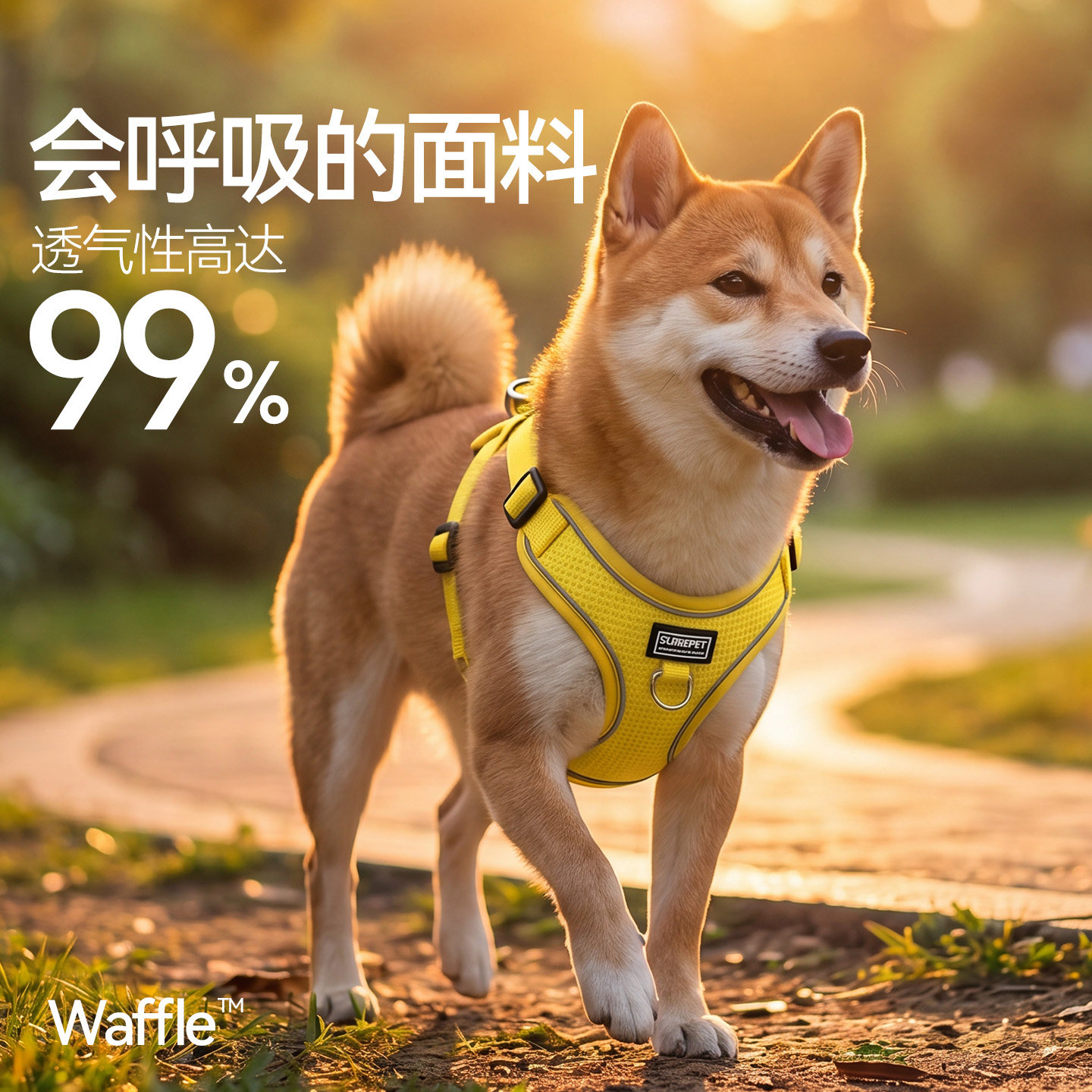狗狗牵引绳中小型犬胸背带遛狗绳背心式柴犬防勒透气胸背狗链狗绳