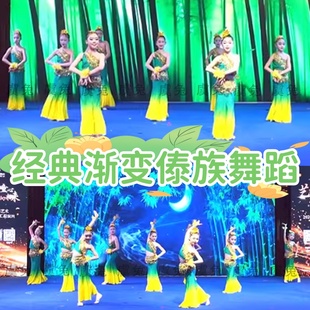 看了你一眼傣族舞蹈演出服儿童彩云之南缅桂花开朵朵香表演服