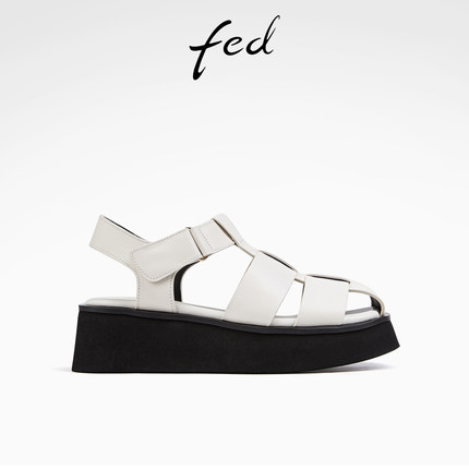 【马皮革】fed厚底猪笼鞋夏季新款女款罗马凉鞋女款D0518-ZFB328