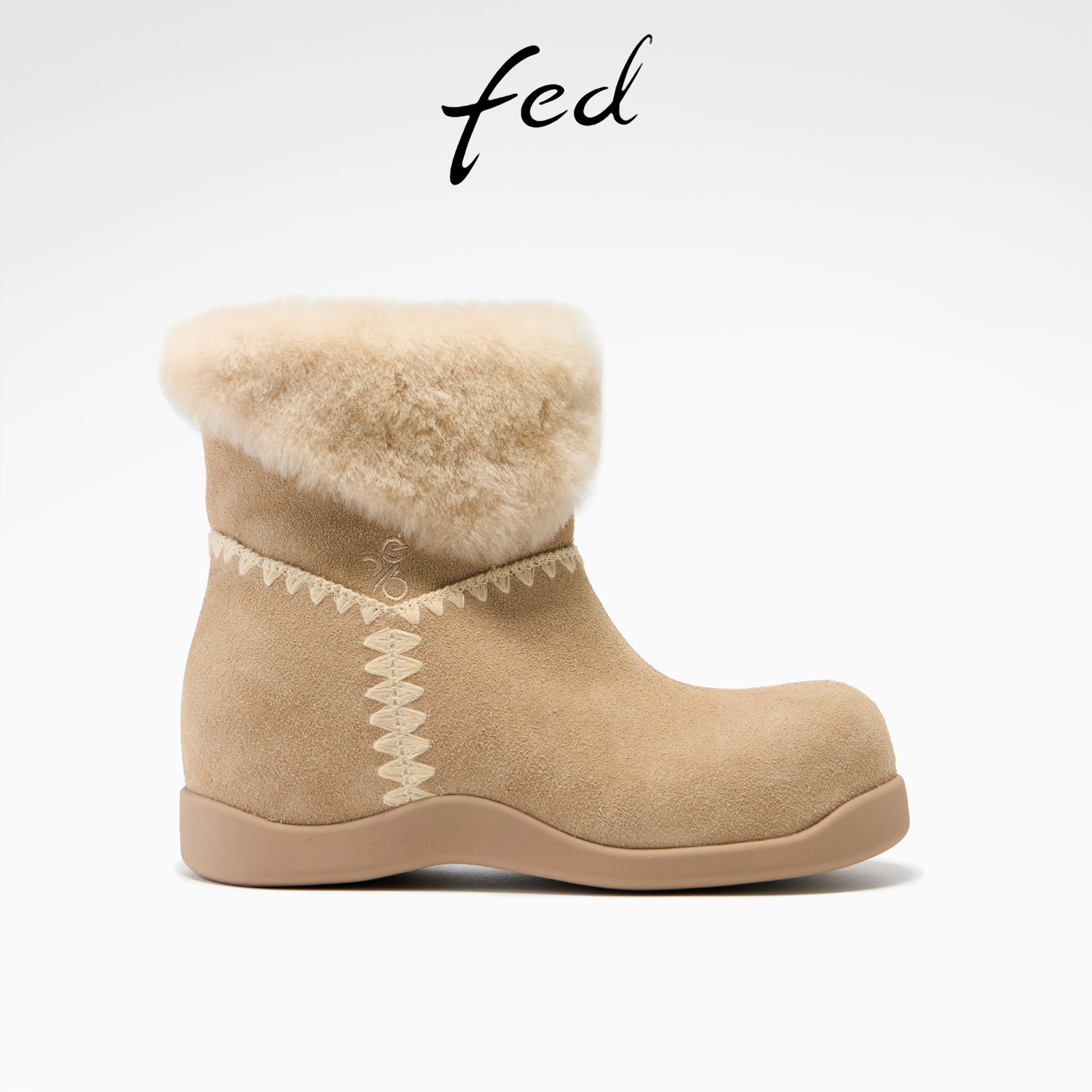 fed时尚雪地靴冬季新款女靴加绒厚底短靴毛毛棉靴女S1205-YAB202