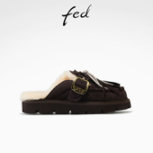 加绒勃肯鞋 女鞋 厚底袋鼠鞋 女款 YA012 fed包头毛毛拖冬季 S1111 新款