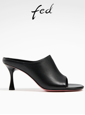 fed法式高跟凉鞋夏季新款女鞋拖鞋外穿鱼嘴凉拖鞋女款D0415-YA926