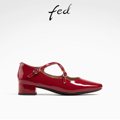 粗跟单鞋女中跟通勤玛丽珍鞋