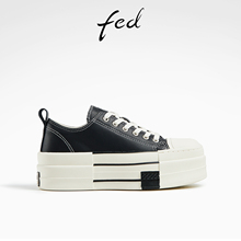 fed松糕厚底鞋女春季新款女鞋黑色休闲鞋低帮板鞋女款D0122-ZC262