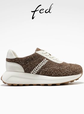 fed复古慢跑鞋冬季新款女鞋厚底德训鞋增高阿甘鞋女S0911-YAB116
