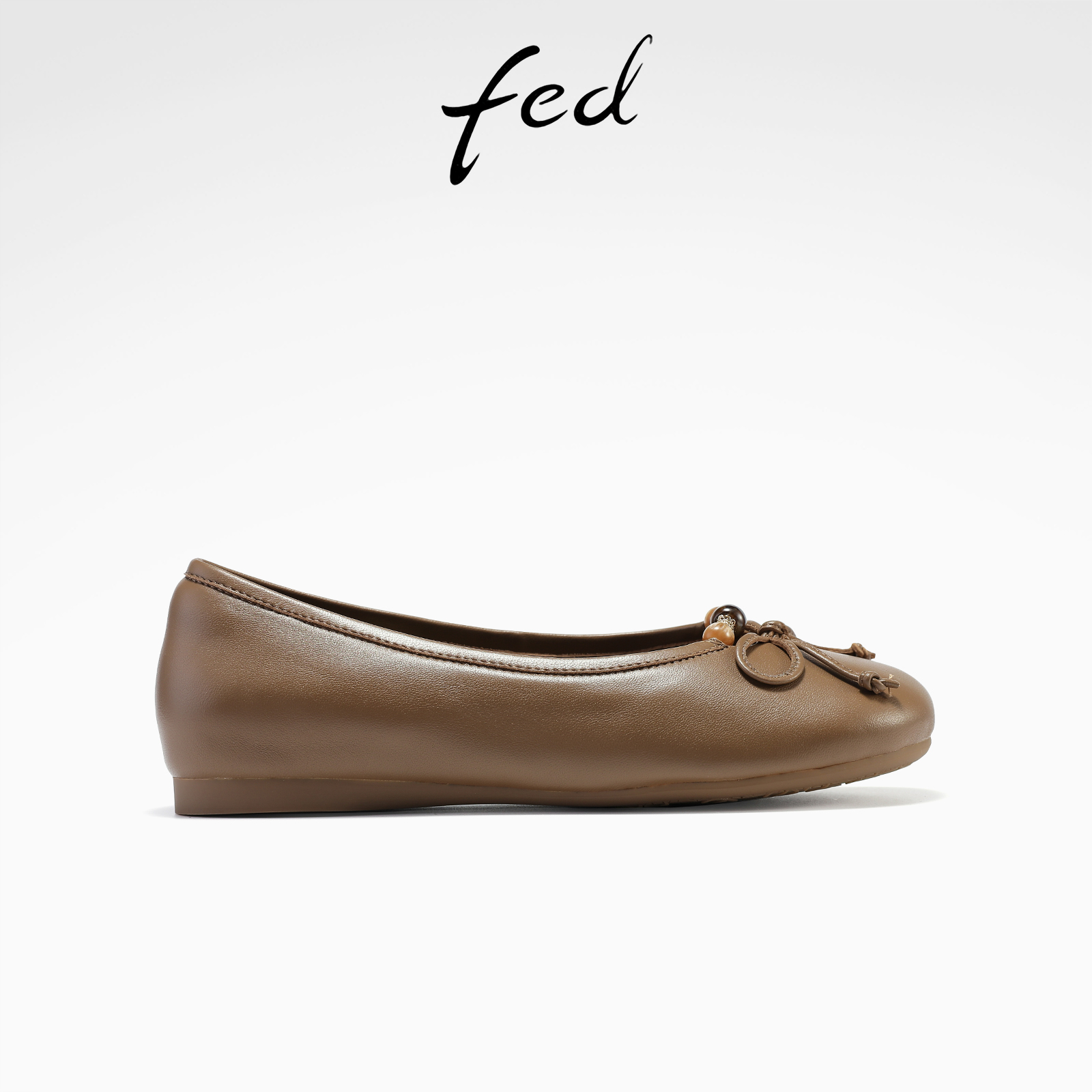 fed浅口单鞋春季新款女鞋轻便平底鞋真皮日常通勤鞋女S1118-YA025