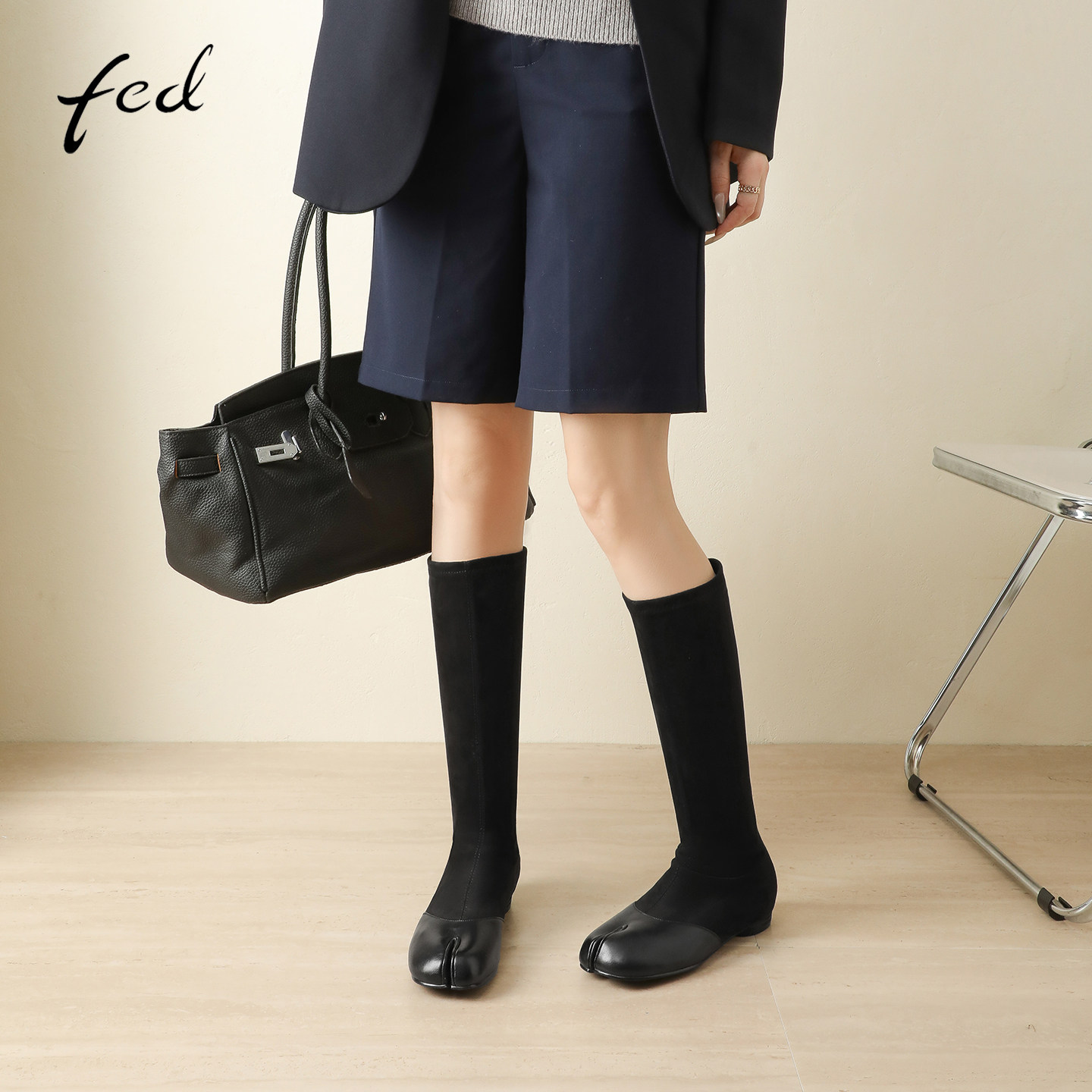 fed~小个子袜靴高筒长筒靴