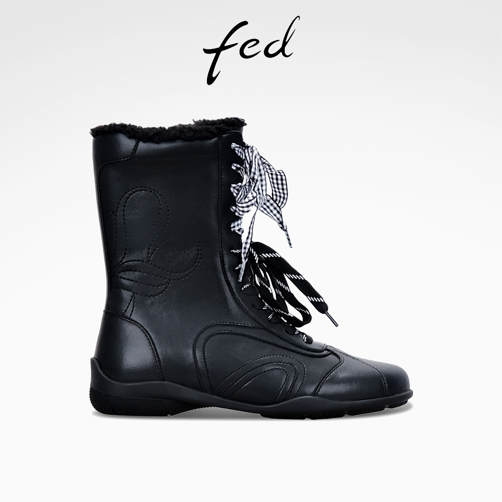 fed时尚拳击靴冬季新款女靴厚底短靴真皮马丁靴女款S1209-DD0273