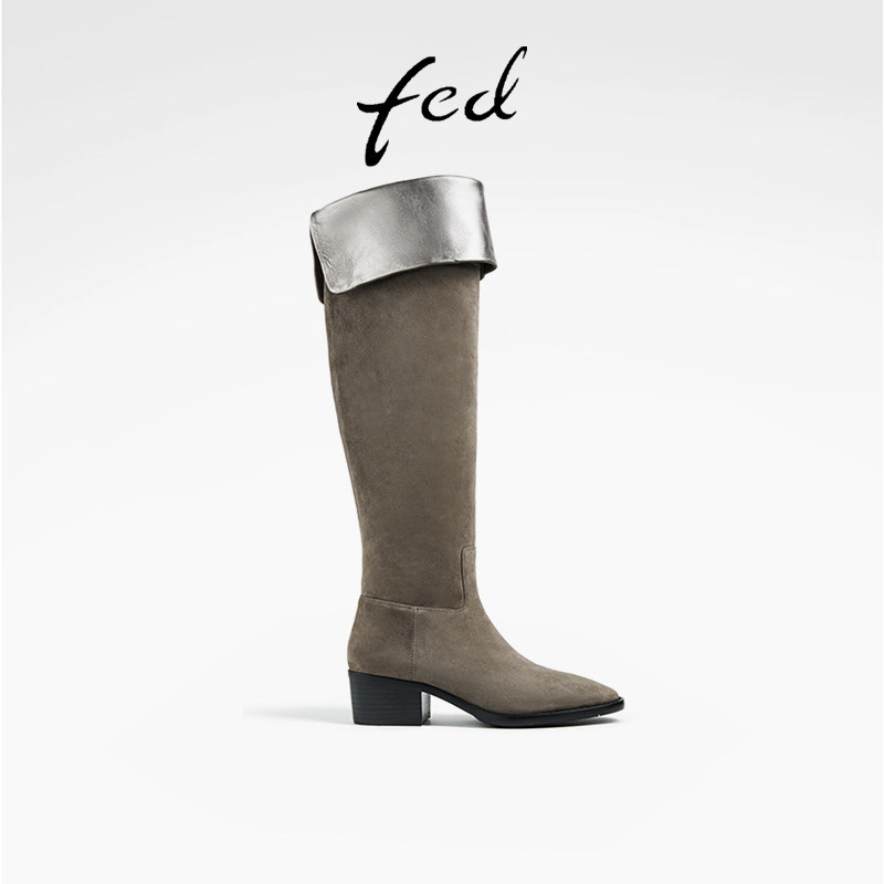 fed粗跟骑士女秋季新款女靴