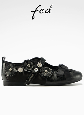 fed时尚玛丽珍鞋春季新款女鞋水钻芭蕾鞋浅口单鞋女款S1022-YA138