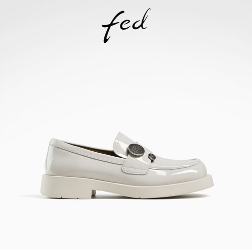 粗跟中跟单鞋女英伦小皮鞋乐福鞋