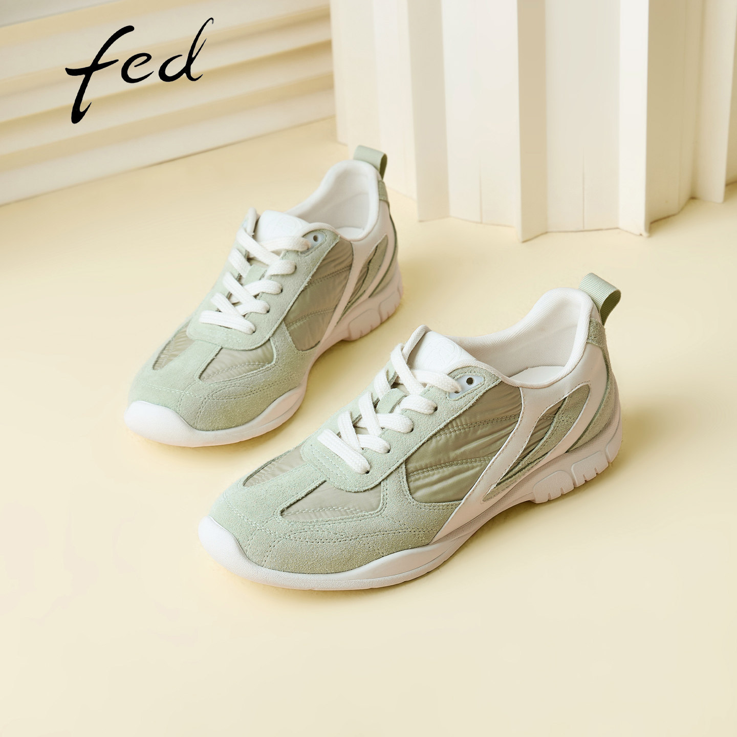 fed运动休闲鞋女夏季新款女鞋软底不累脚阿甘鞋平底显脚小德训鞋