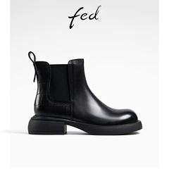 fed烟筒靴女冬季新款靴子粗跟短靴切尔西靴时装靴女款R0913-ZC191
