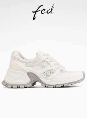 fed白色老爹鞋秋季新款女鞋厚底增高鞋软底休闲鞋女S0815-YAC285