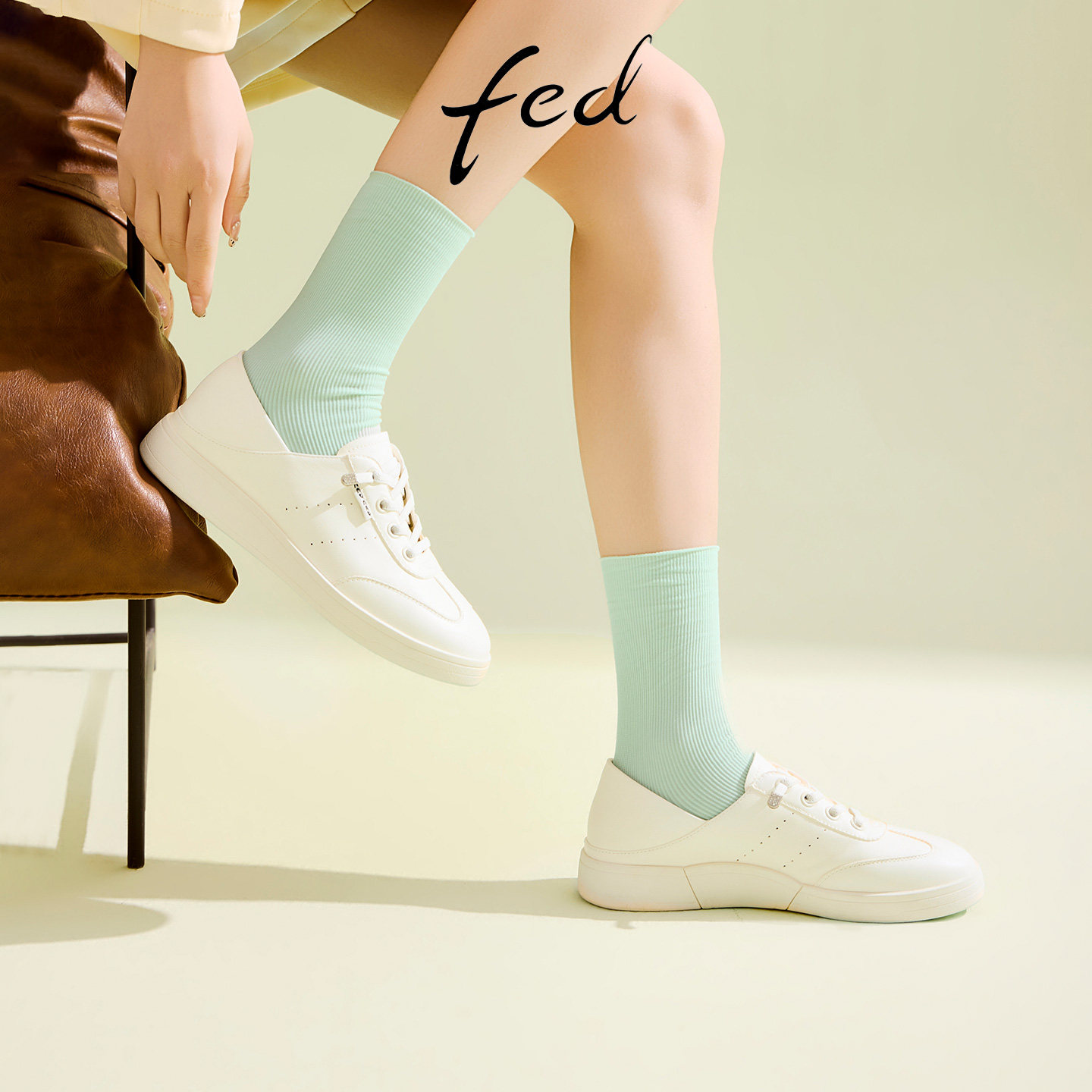 fed厚底增高小白鞋舒适女春夏款