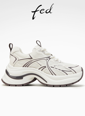 fed运动休闲鞋春季新款女鞋轻便增高鞋透气老爹鞋女D1220-ZCA761