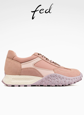 fed粉色德训鞋秋季新款女鞋厚底阿甘鞋增高休闲鞋女S0916-YLA918