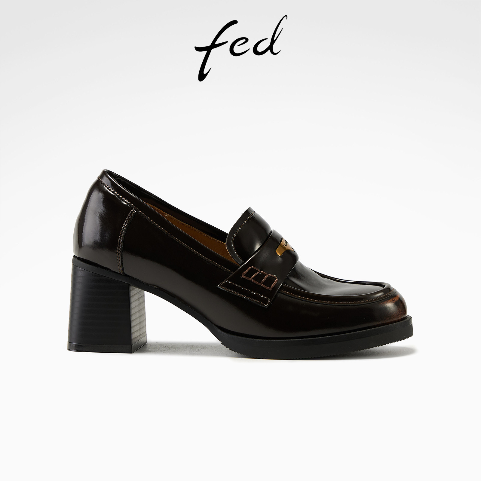 fed学院风皮鞋夏季新款女鞋焦土私语乐福鞋增高单鞋女款ZCA195