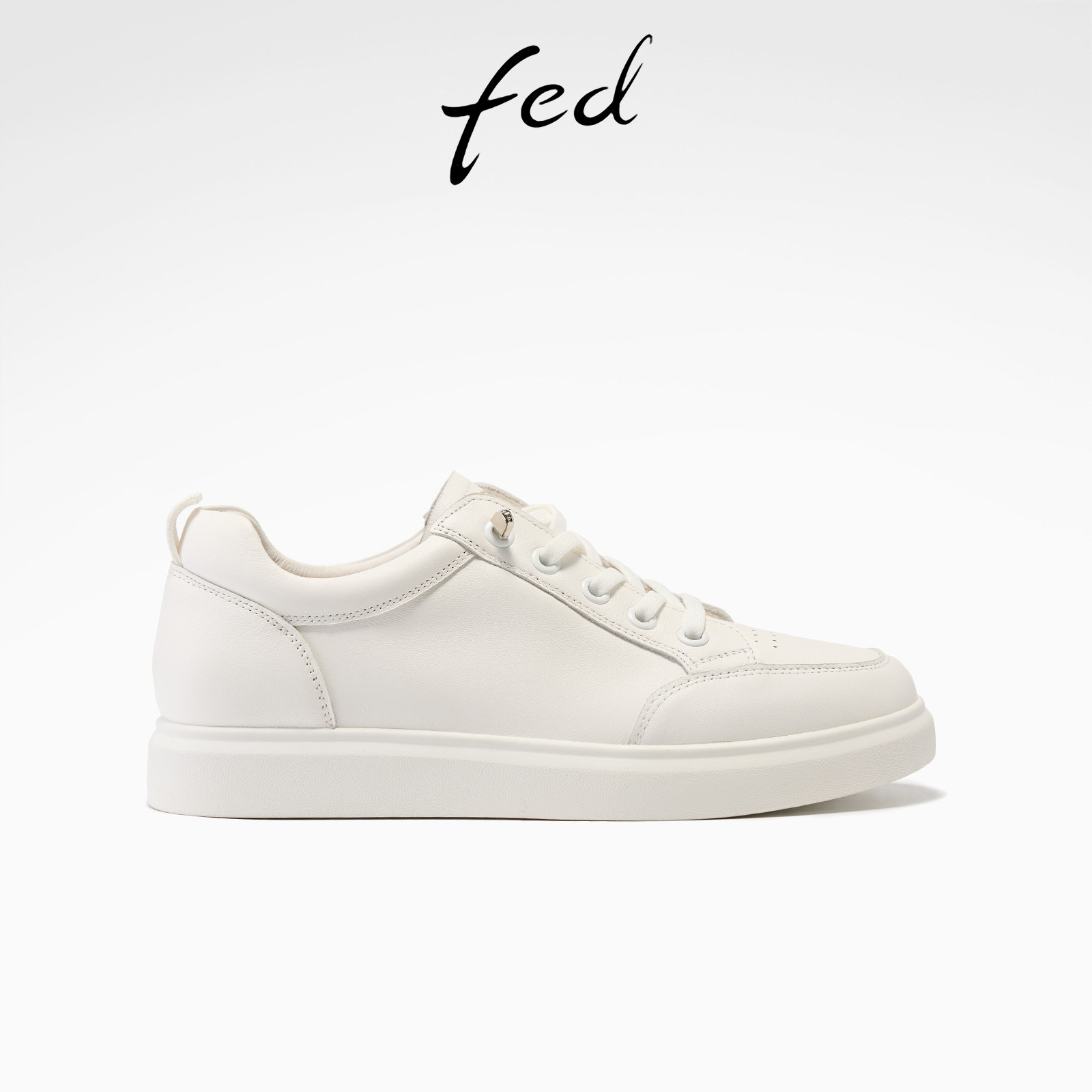 fed休闲板鞋春季新款女鞋一脚蹬小白鞋增高厚底鞋女款S1226-ZC275