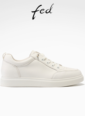 fed休闲板鞋春季新款女鞋一脚蹬小白鞋增高厚底鞋女款S1226-ZC275