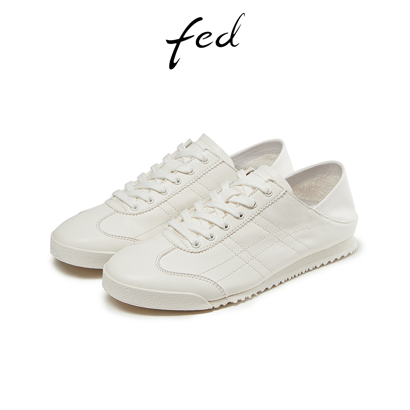 fed真皮内增高软底德训鞋女