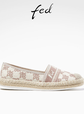 fed平底单鞋夏季新款女鞋软底休闲时尚麻绳渔夫鞋女R0512-YAB706