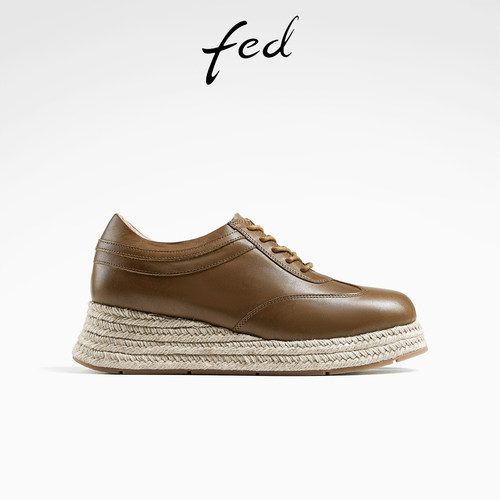 厚底系带深口单鞋复古乐福鞋