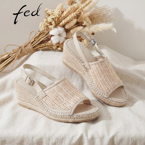 fed鱼嘴坡跟凉鞋女厚底夏季新款