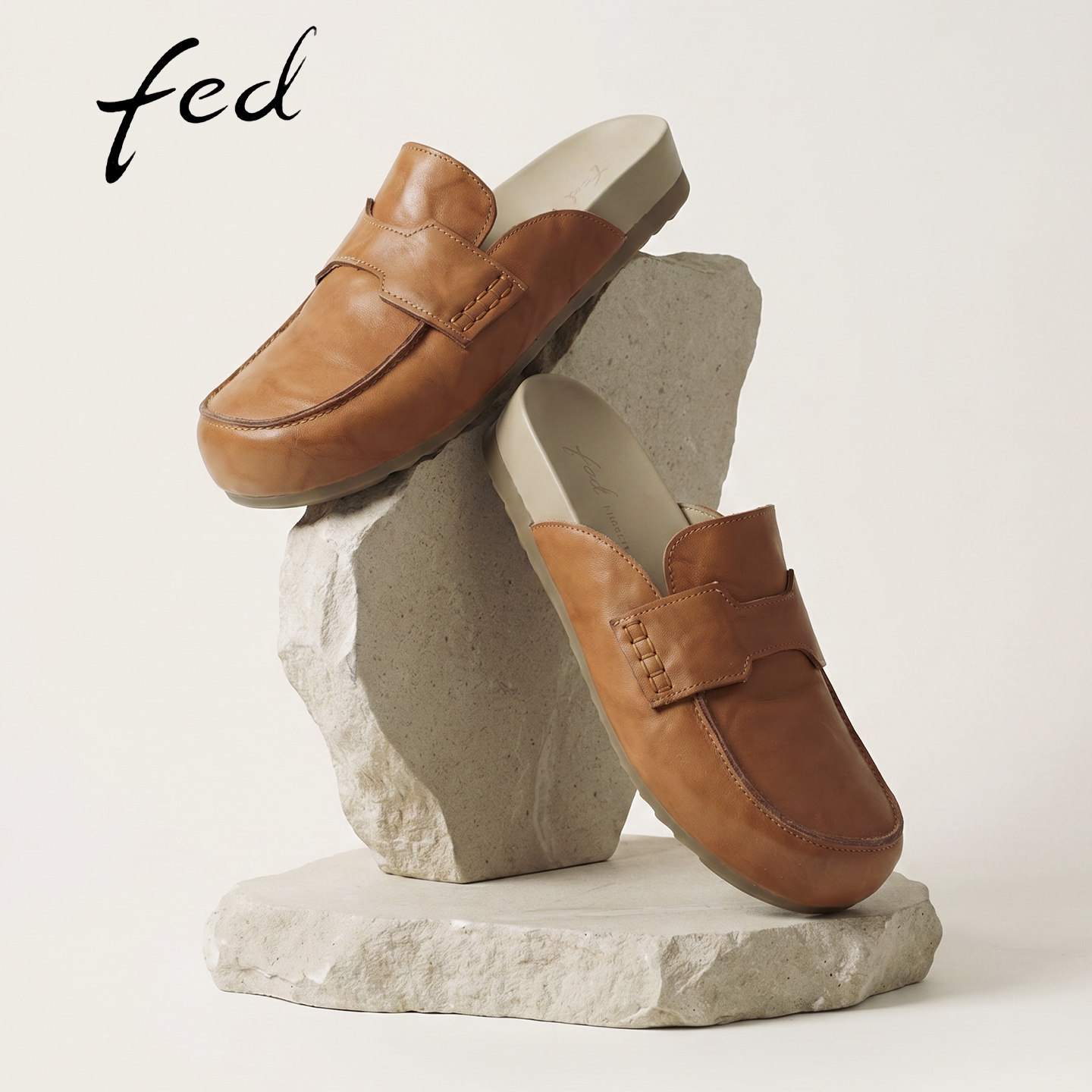 fed新品厚底一脚蹬懒人半拖鞋女