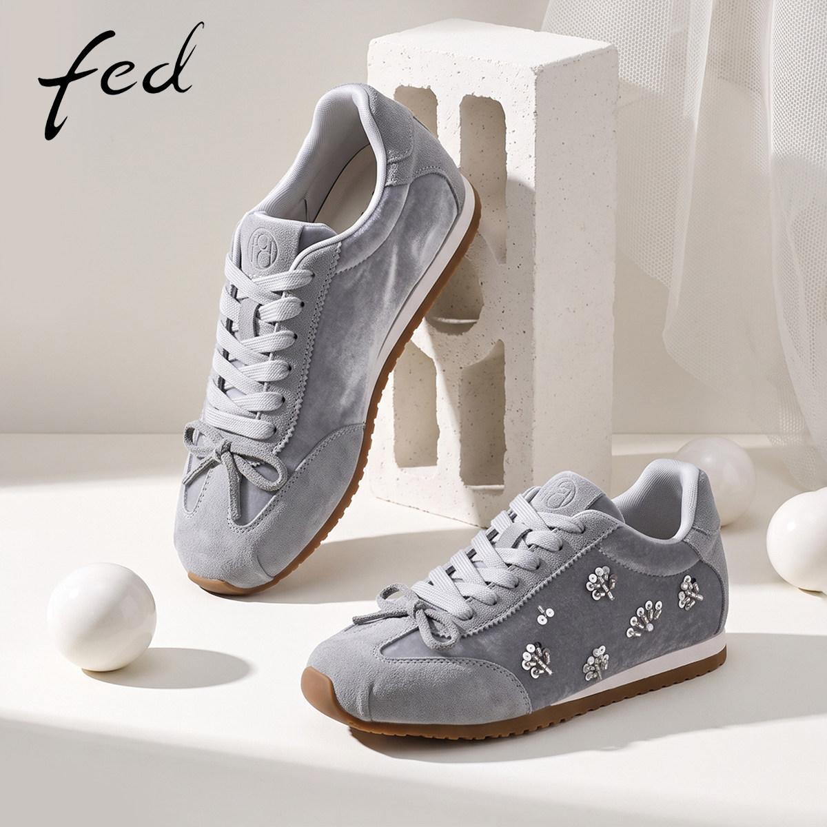 fed厚底德训鞋女秋新款女鞋软底