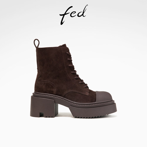 粗跟靴子大黄靴马丁靴