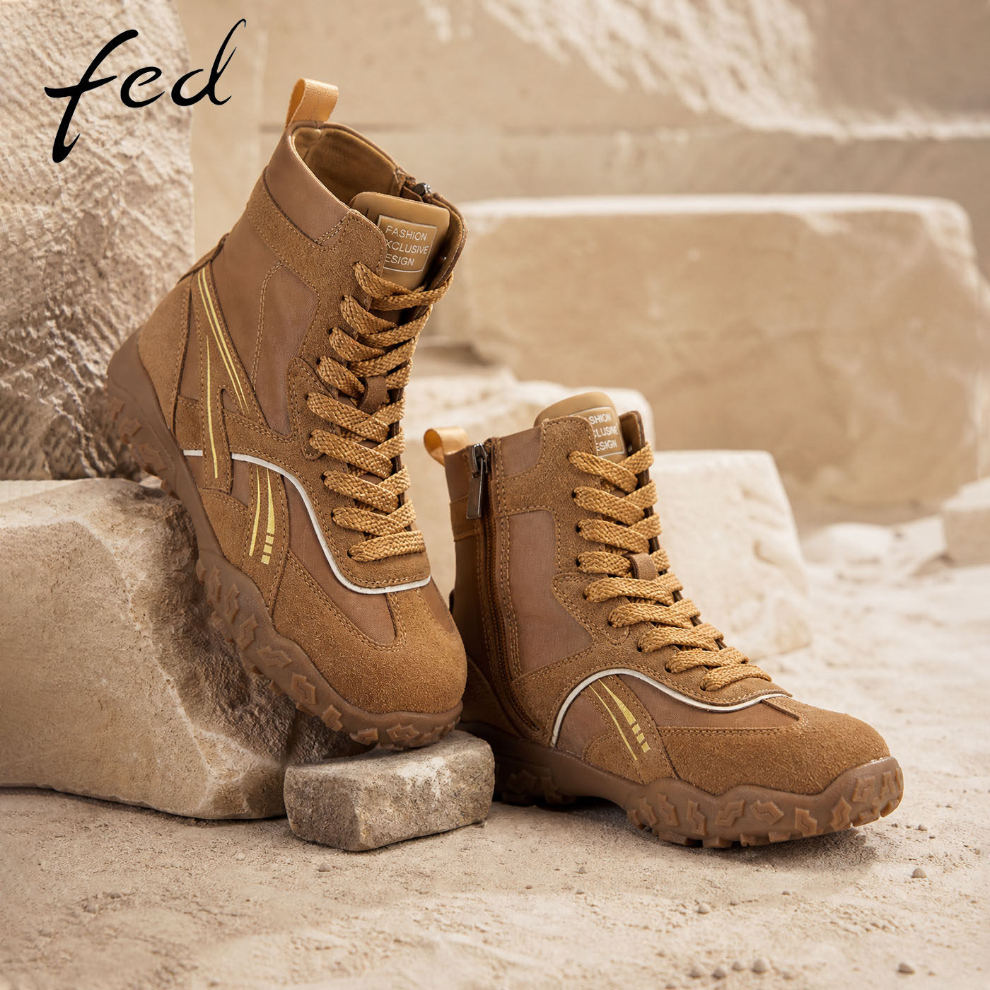 fed高帮马丁靴女秋季新款登山靴